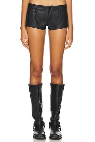 Alessia Faux Leather Micro Short Free People