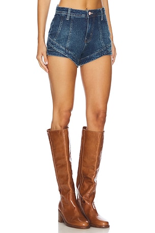 Free People x We The Free Crvy Mona High Rise Shorts In Bombay Blue in Denim-Dark