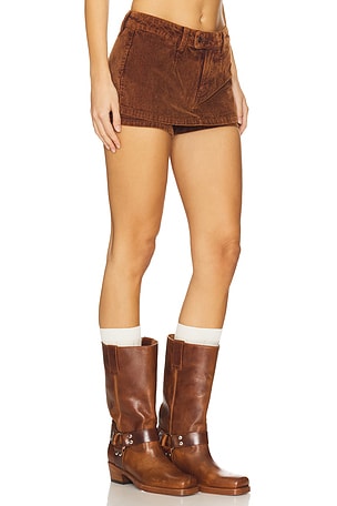 Free People Galivanting Cord Skort in Chocolate