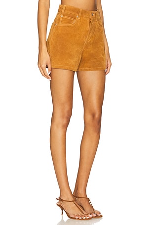 Free People x We The Free Tippi Faux Suede Short In Dark Honey in Tan. Size 32. Also
