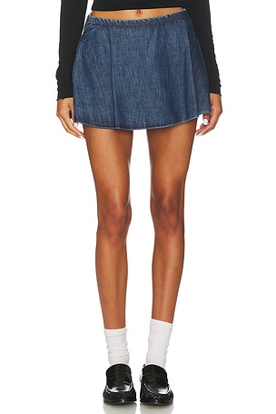 x We The Free Paradise Found Denim Skort In Mid Indigo Free People