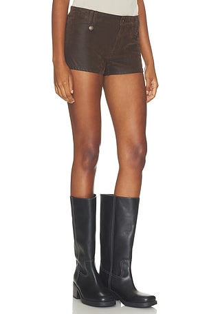Free People Vagabond Suede Short in Chocolate