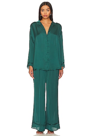 x Intimately FP Dreamy Days Solid Pj Set In Forest PoolFree People$69