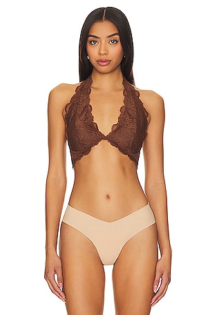 x Intimately FP Last Dance Lace Halter In Umber Earth Free People