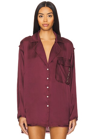 x Intimately FP Like Honey Pj Shirt In Acai Free People