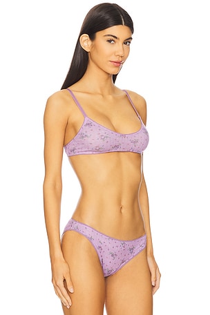 Free People x Intimately FP Printed Pointelle Bralette in Lavender. Size S. Also