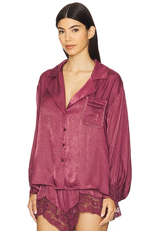 Free People x Intimately FP Midnight Muse Sleep Shirt In Renaissance Rose in Wine. Size XS. Also