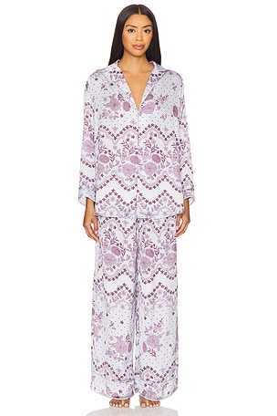 x Intimately Dreamy Days Pajama Set In Ice Combo Free People