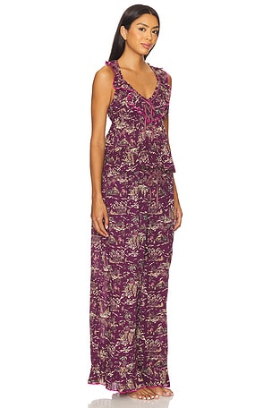 Free People x Intimately Tangled Lights Printed Set In Wine Combo in Wine