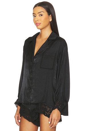 Free People x Intimately Midnight Muse Sleep Shirt In Black in Black. Size XS. Also