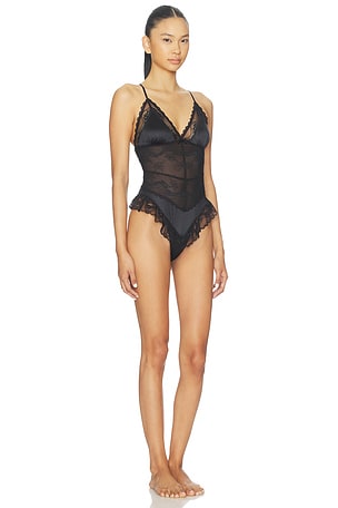 Free People x Intimately Staying Home Bodysuit In Black in Black. Size XS. Also