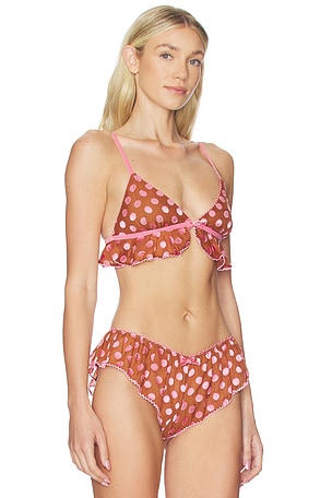 Free People x REVOLVE Frosted Dot Triangle Bralette In Desert Topaz & Lilac in Brown