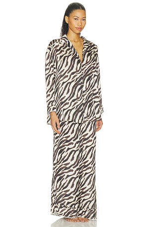 Free People X Intimately Dreamy Days Pajama Set in Tea Combo- Zebra