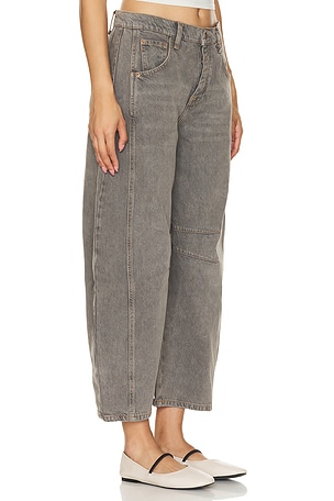 Free People x We The Free Good Luck Mid Rise Barrel in Grey