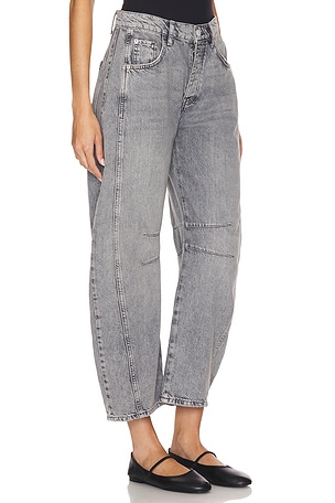 Free People x We The Free Good Luck Mid Rise Barrel in Light Grey