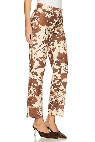 Free People x We The Free Risk Taker Printed Wide Leg Jeans in Brown