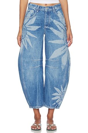 Good Luck Printed Barrel Jean Free People