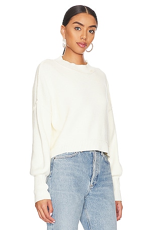 Free People Easy Street Crop Sweater in Ivory