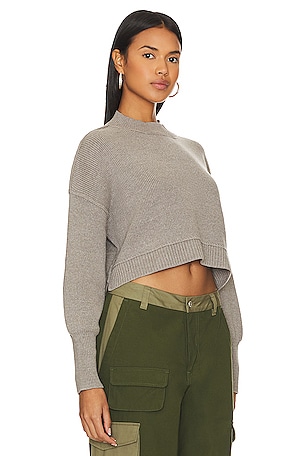 Free People Easy Street Crop Pullover in Grey