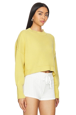 Free People Easy Street Crop Pullover in Green