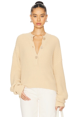 Cocoa Henley Pullover Free People