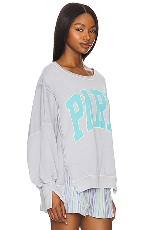 Free People Graphic Camden Sweatshirt in Grey