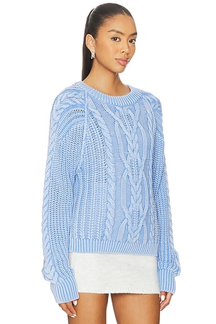Free People Frankie Cable Sweater in Blue