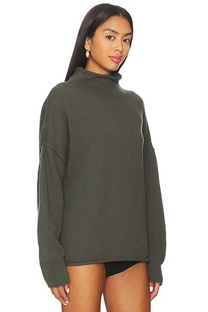 Free People x We The Free Torres Rolls Neck Sweater en Kaki en Kaki