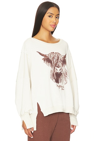 Free People Graphic Camden Sweatshirt in Ivory