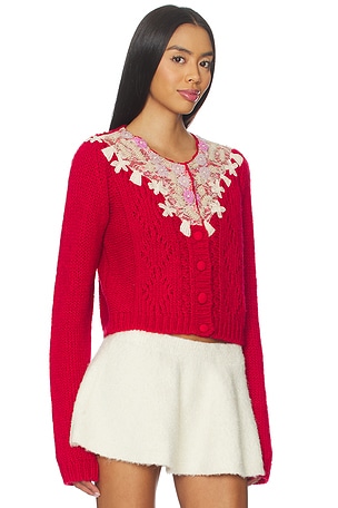 Free People Pixie Cardi in Red