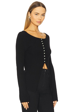 Free People East Side Cardigan in Black