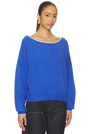 Free People See Me Pullover Sweater in Blue