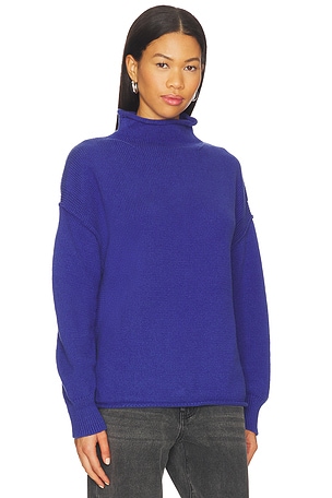 Free People x We The Free Torres Rolls Neck Sweater in Blue. Size S. Also