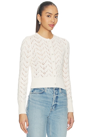 Free People Pretty In Pointelle Cardi in Ivory