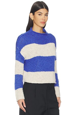 Free People Opal Rugby Stripe Sweater in Blue. Size XL. Also