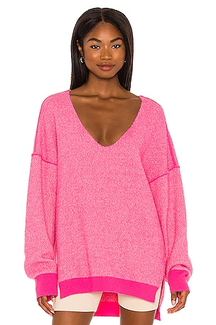 Free people hot pink sweater hotsell