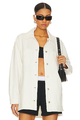 x We The Free Madison City Twill Jacket In Optic White Free People
