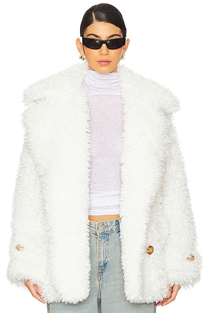 Sophie Faux Fur Peacoat Free People