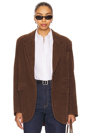 x We The Free Paper Cut Faux Blazer In Brown Bear Free People