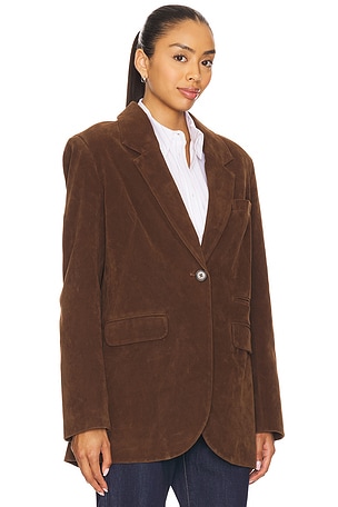 Free People x We The Free Paper Cut Faux Blazer In Brown Bear in Brown. Size XL. Also