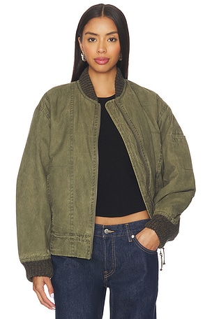 x We The Free Jax Washed Bomber In Olive Free People