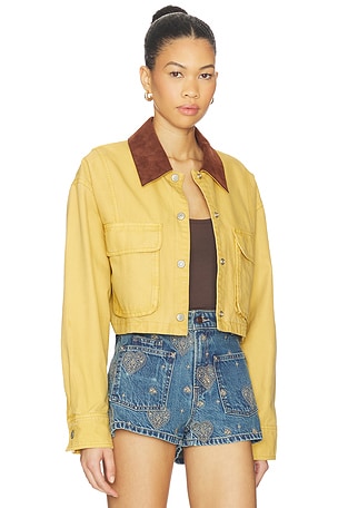 Free People x We The Free Martha Workwear Jacket in Yellow. Size XS. Also