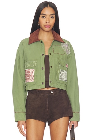 x We The Free Martha Workwear Appliques Jacket Free People