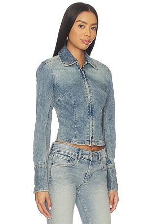Free People x REVOLVE Sammy Zip Denim Jacket in Blue