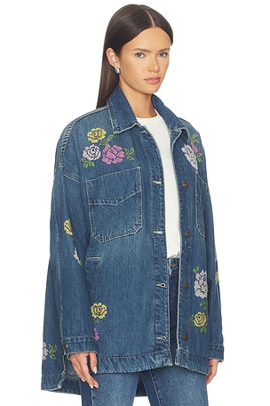 Free People x We The Free Madison City Embroidered Jacket in Blue