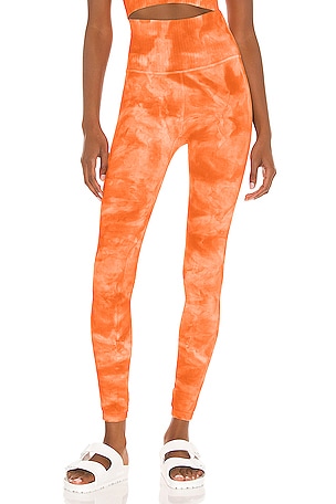 NEU Free People Movement Hochhaus Gute Karma Leggings In Rosa Krawatte