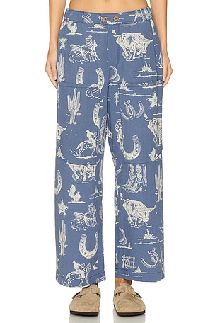 Free People Seaside Pull On Pant in Blue