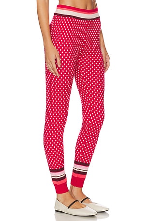Free People x Intimately Falala Legging In Red Peppermint Dot in Red