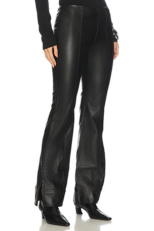 Free People x We The Free Glow Up Faux Leather Pant In Black in Black. Size 8. Also