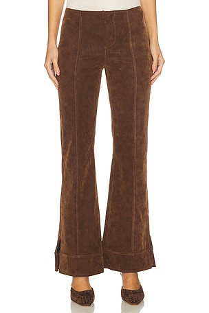 x We The Free Glow Up Pant Suede In Shaved Chocolate Free People